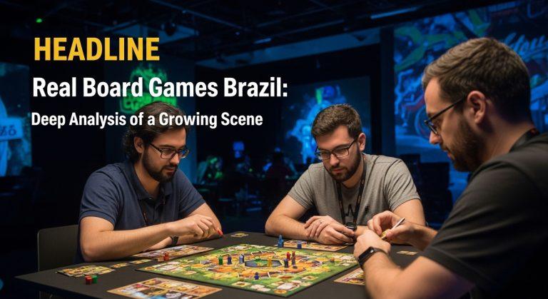 Diverse group of players enjoying a board game in a Brazilian cafe.