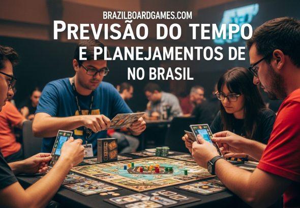 Jogadores de board games planejando atividades em um espaço interno com previsão do tempo exibida