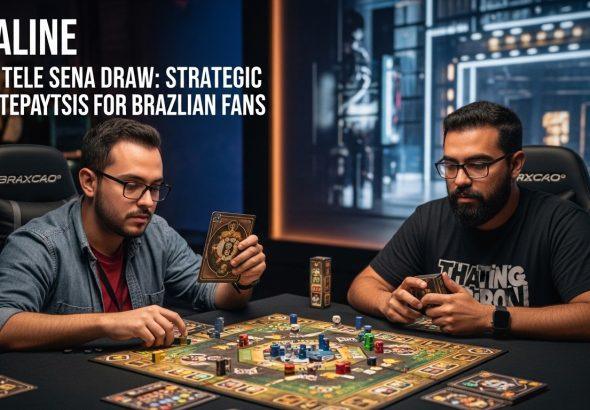 Board game shop table featuring Tele Sena tickets and game components to illustrate market analysis