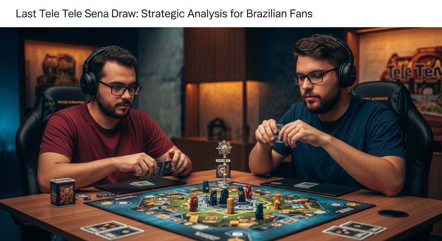 Board game shop table featuring Tele Sena tickets and game components to illustrate market analysis