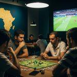 Brazilian board game cafe discussing copa africana and AFCON developments